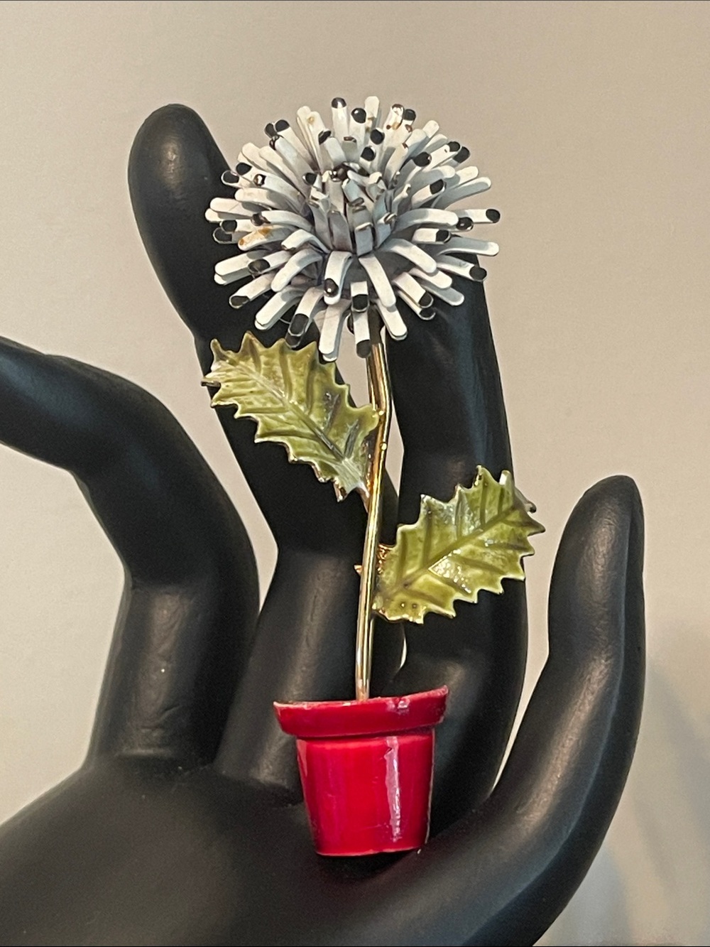 1950’s Corocraft Metal Enamel Dandelion Flower Brooch